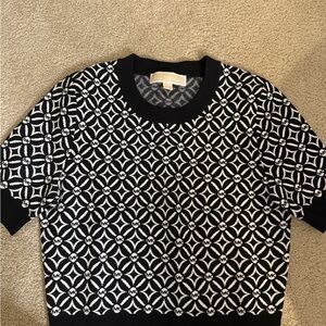 Michael Kors Black and White Knit Top